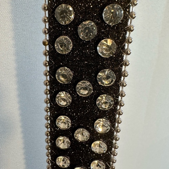 Cowgirl Belt Black Sliver Rhinestone Crystal Studded Belt Womens Waistband